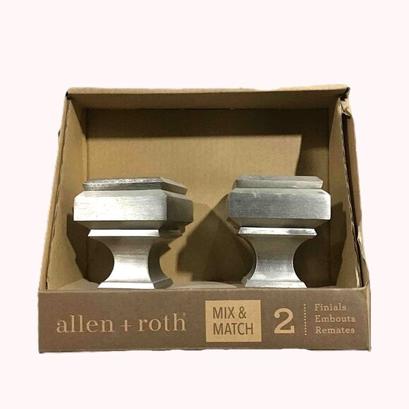 Allen + Roth Brushed-Nickel Curtain Rod Finials ~ (3) 2-Packs ~ Fits 1" Pole NEW - Picture 2 of 12